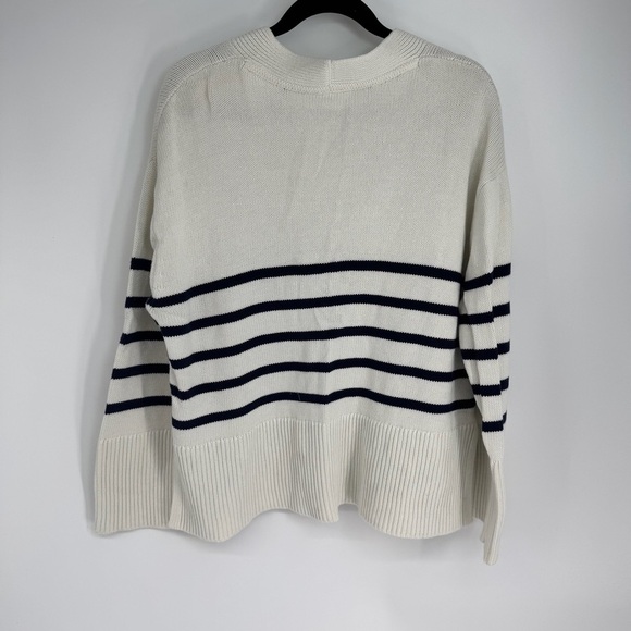 GAP Striped V Neck Front Button Up Knitted Full Length Cardigan - Picture 3 of 4